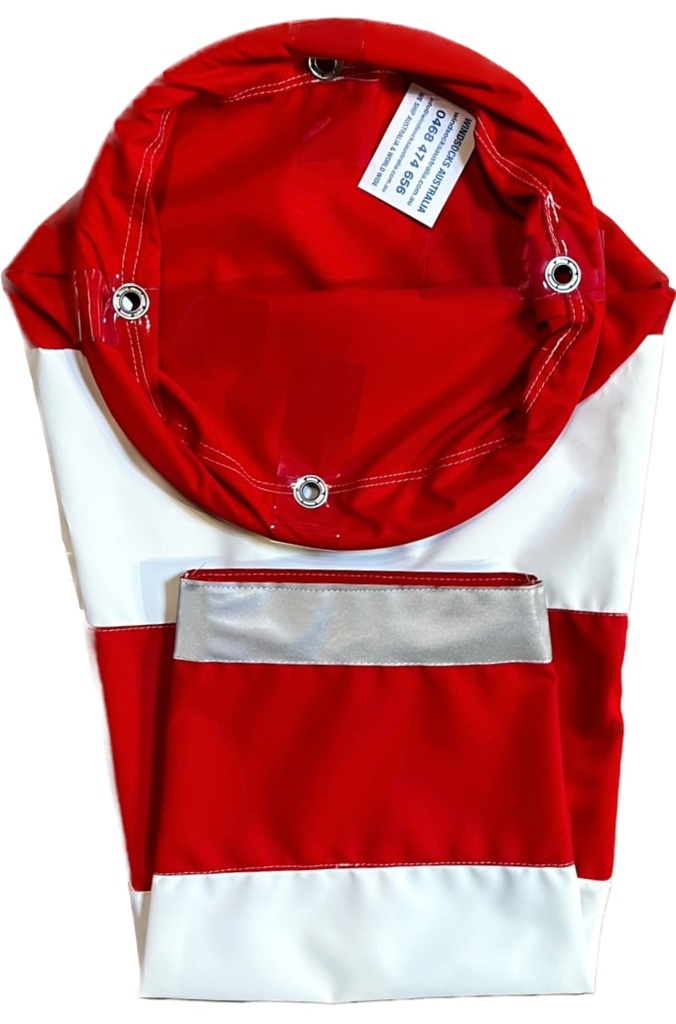 Industrial & Commercial Heavy Duty Red & White Striped Windsock 1800x450x225mm