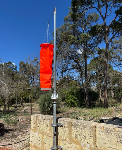 [WSA-3000-S1M1-ASSEMBLY-MBK2] 3000mm Structure Mounted Windsock Assembly