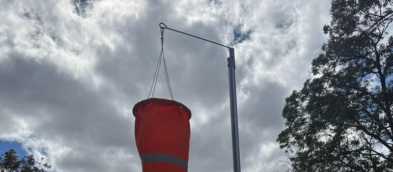 Windsock at Port Brisbane for water and marine operations