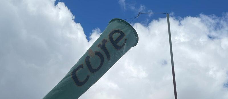 Core printed orange Windsock showing colour options