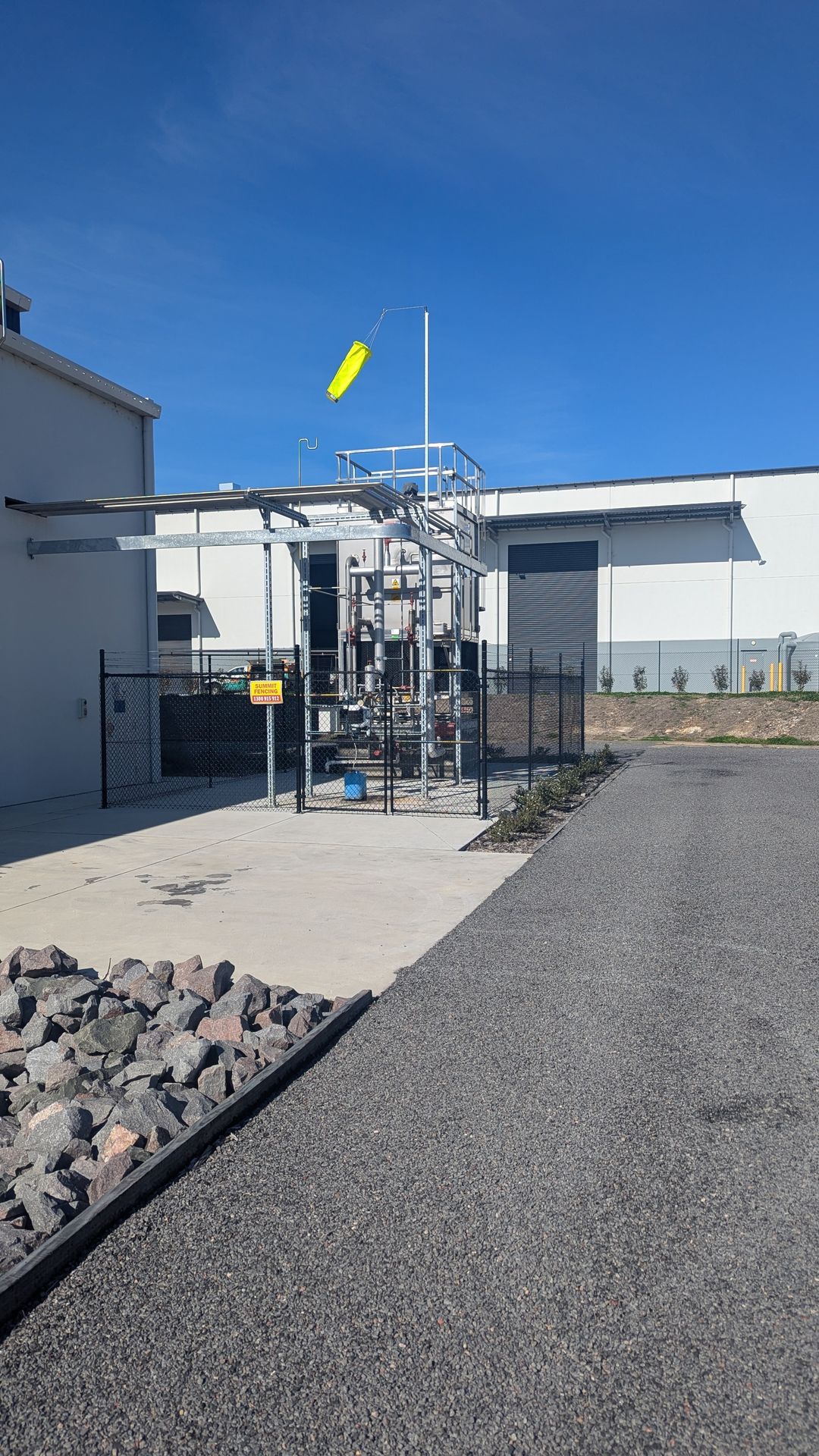 High Visibility Neon Windsock on Mining Site