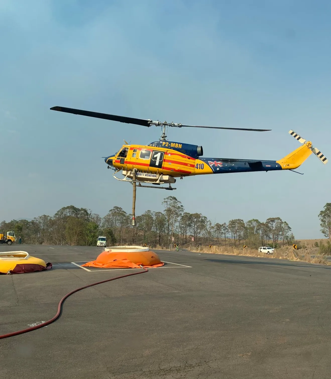 Cunninghams Gap Fire Fighting Helicopter with Windsock