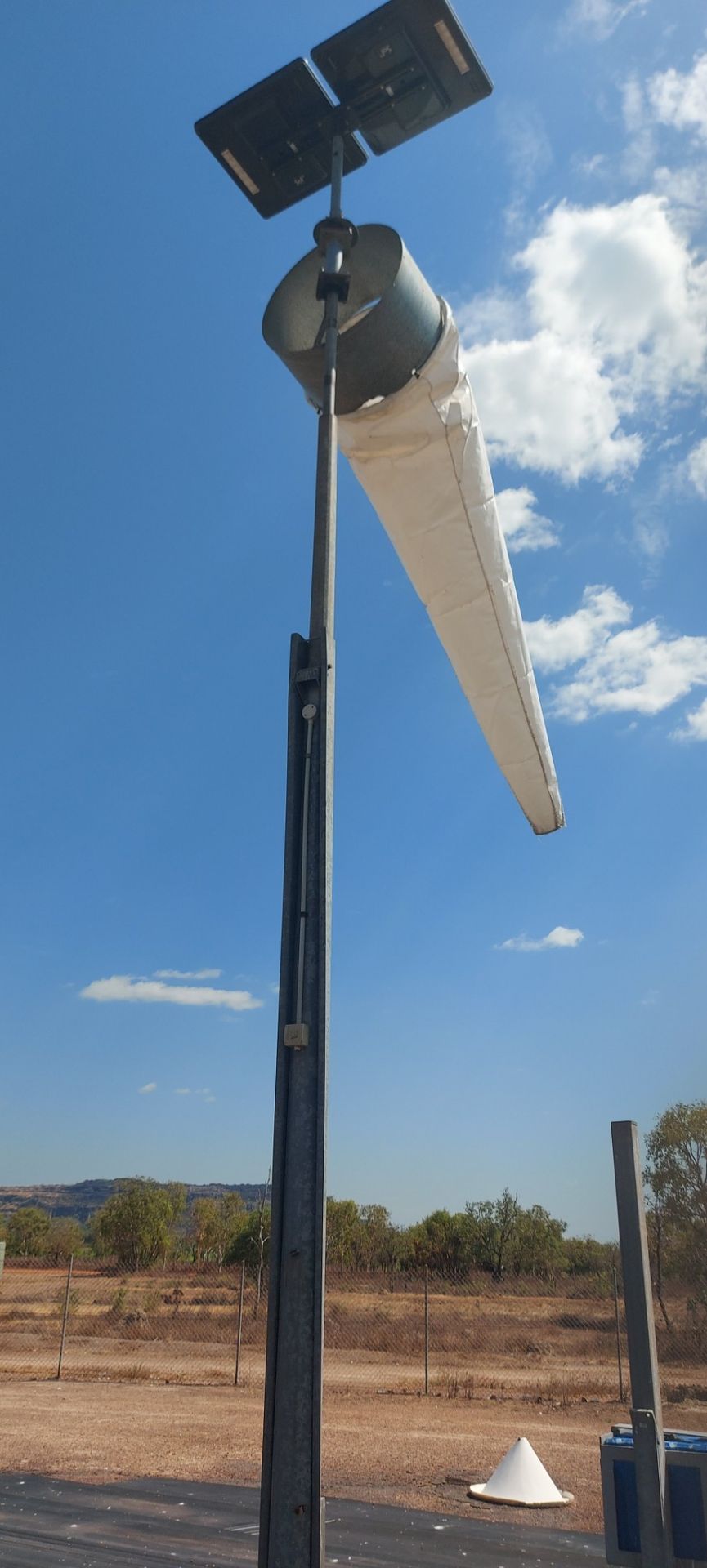 Windsock installation in bright Australian conditions