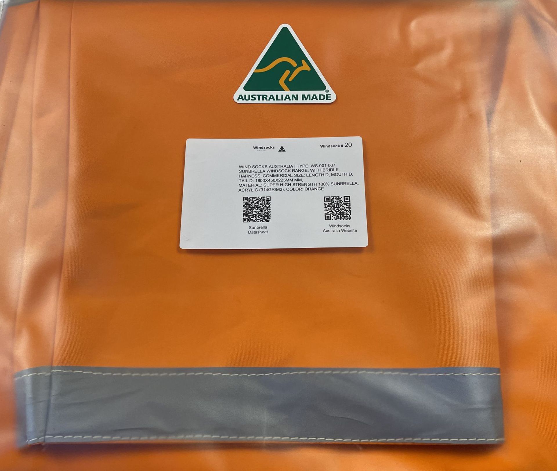 Orange Sunbrella Windsock — Australian Made for extreme conditions