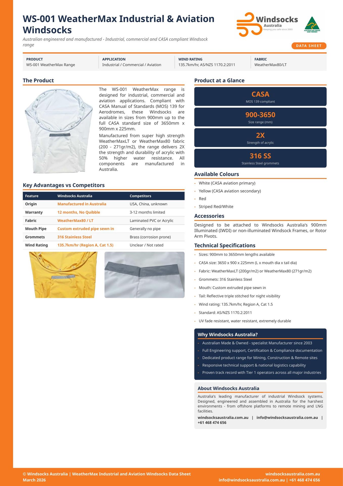 FR-06 Heavy Duty Dual Windsock Frame | Datasheet | WSA