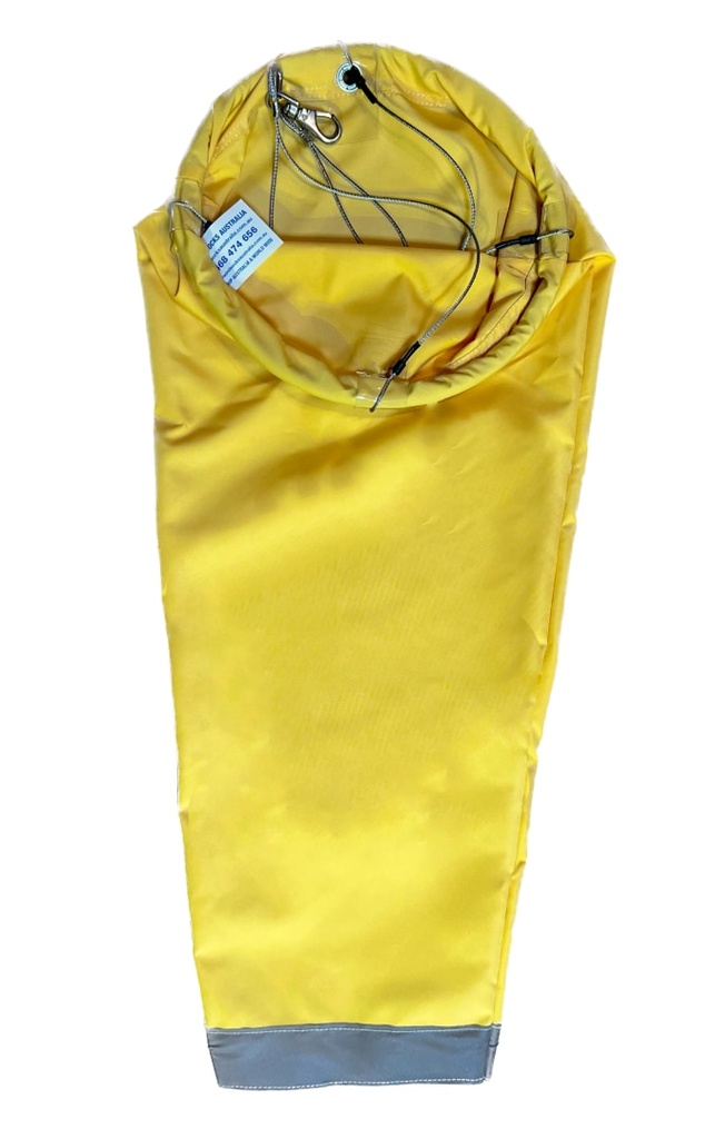 Industrial & Commercial Heavy Duty Yellow Windsock 1500x350x175mm with Bridle Harness
