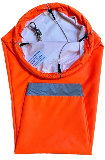 [WS-003-P300D-NO-WBH] Industrial High Visibility Neon Orange Windsock 1500x350x175mm with Bridle Harness