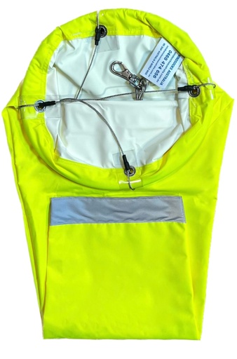 [WS-001-P300D-NY-WBH] Industrial High Visibility Neon Yellow Windsock 900x300x150mm with Bridle Harness