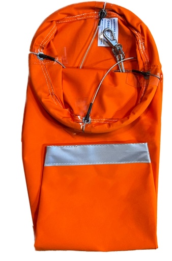 [WS-005-SUN-ORA-WBH] Industrial & Commercial Extra Heavy Duty Sunbrella Orange Windsock 1800x450x225mm with Bridle Harness