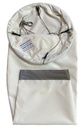 Heavy Duty White Windsock 900x300x150mm with Bridle Harness